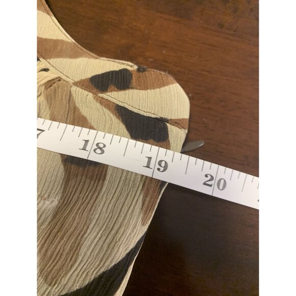 Anne Klein Silk Animal Print Babydoll Top Blouse Size L - Picture 5 of 8